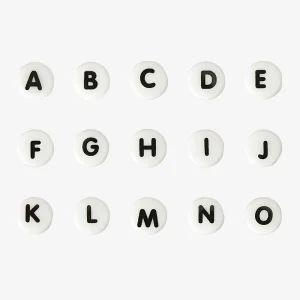 1 perle alphabet en céramique blanche