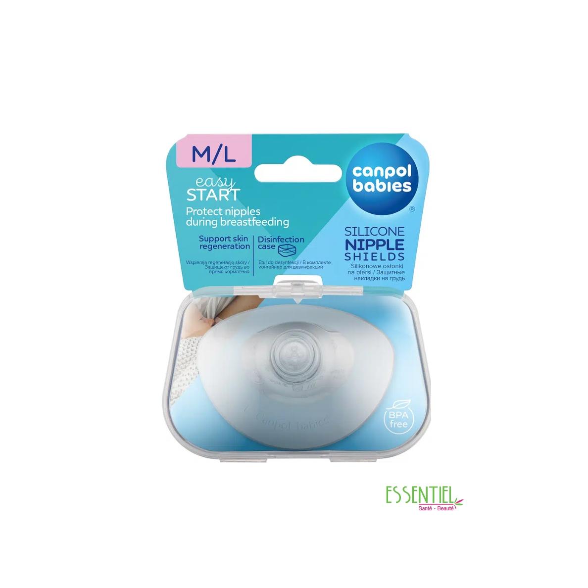 CANPOL BABIES Protections de mamelon en silicone EasyStart – Taille L