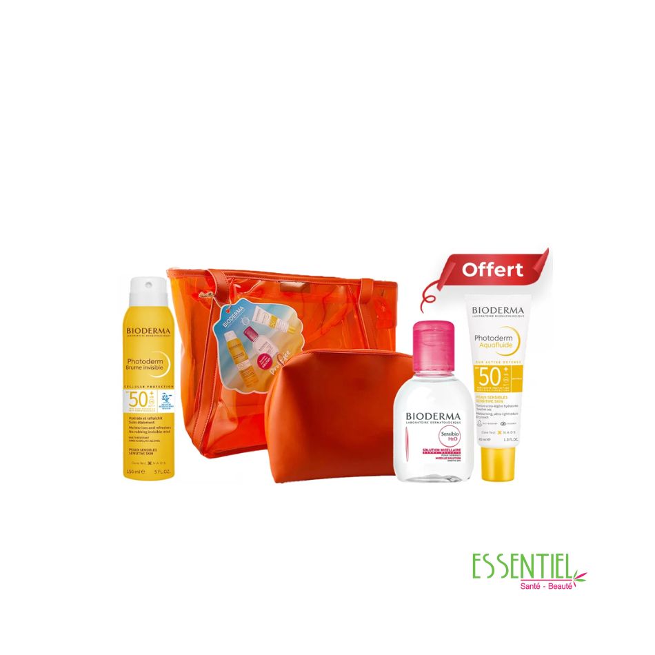 BIODERMA SAC PHOTODERM BRUME + AQUAFLUIDE + SENSIBIO H20+ TROUSSE