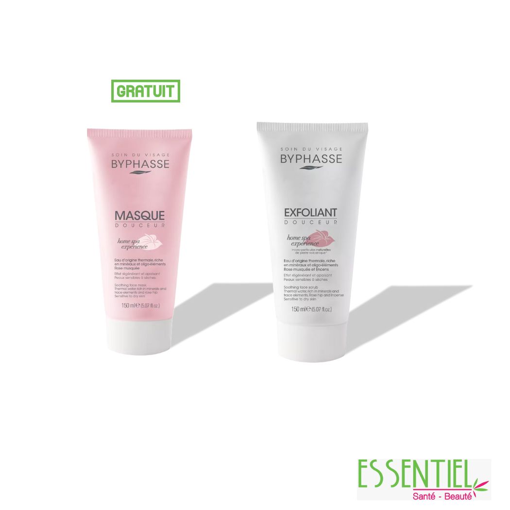 BYPHASSE HOME SPA EXPERIENCE EXFOLIANT DOUCEUR 150ML+MASQUE DOUCEUR FACE 150ML(OFFERT)