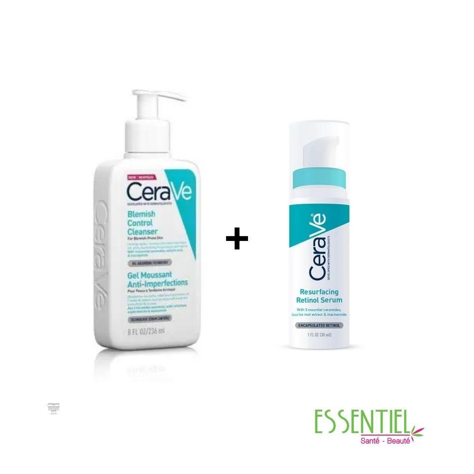 Cerave Rituel anti imperfections Sérum Rétinol anti-marques & Gel Moussant anti-imperfections