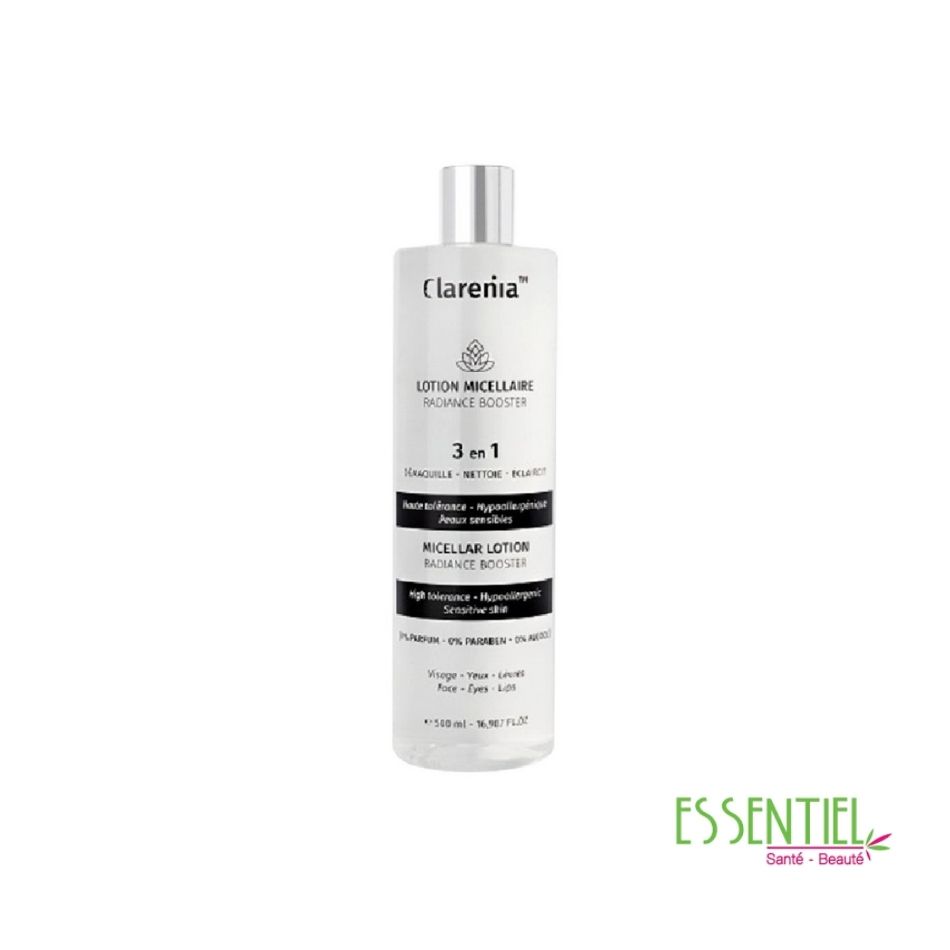 CLARENIA EAU MICELLAIRE RADIANCE BOOSTER 3EN1, 500ML