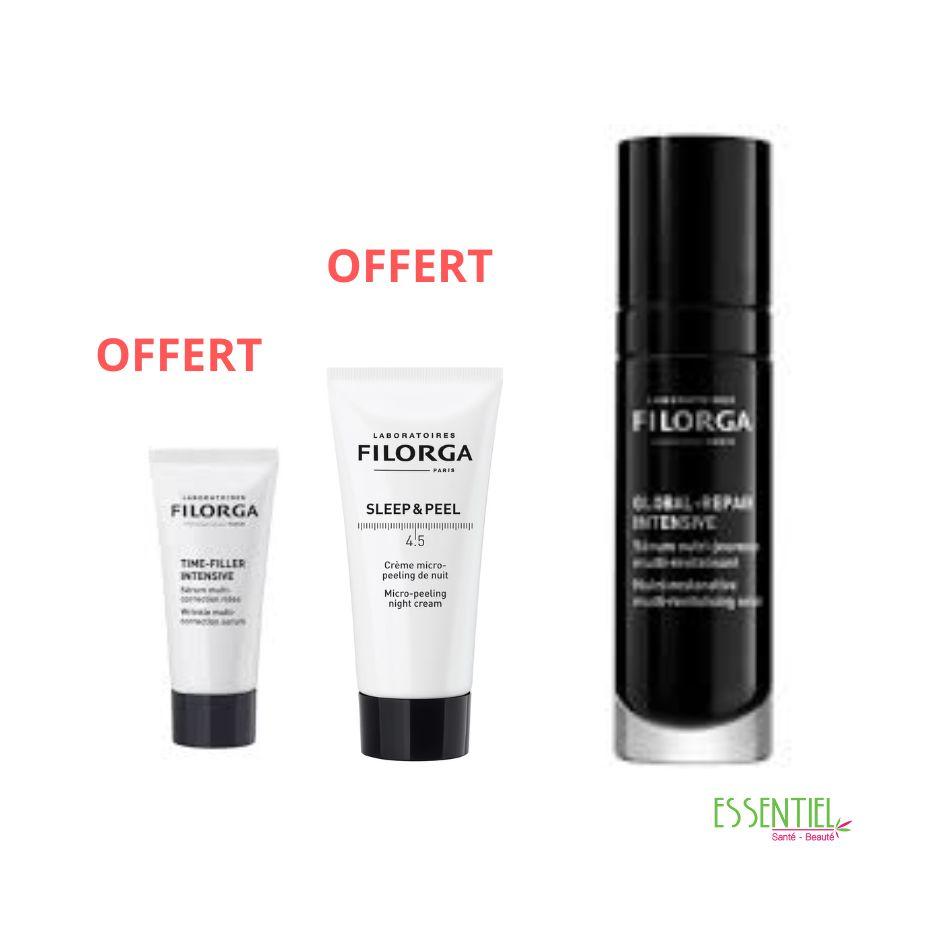 FILORGA SERUM GLOBAL-REPAIR 30ML+PEELING DE NUIT SLEEP&PEEL OFFERT+SERUM ANTI-RIDES OFFERT