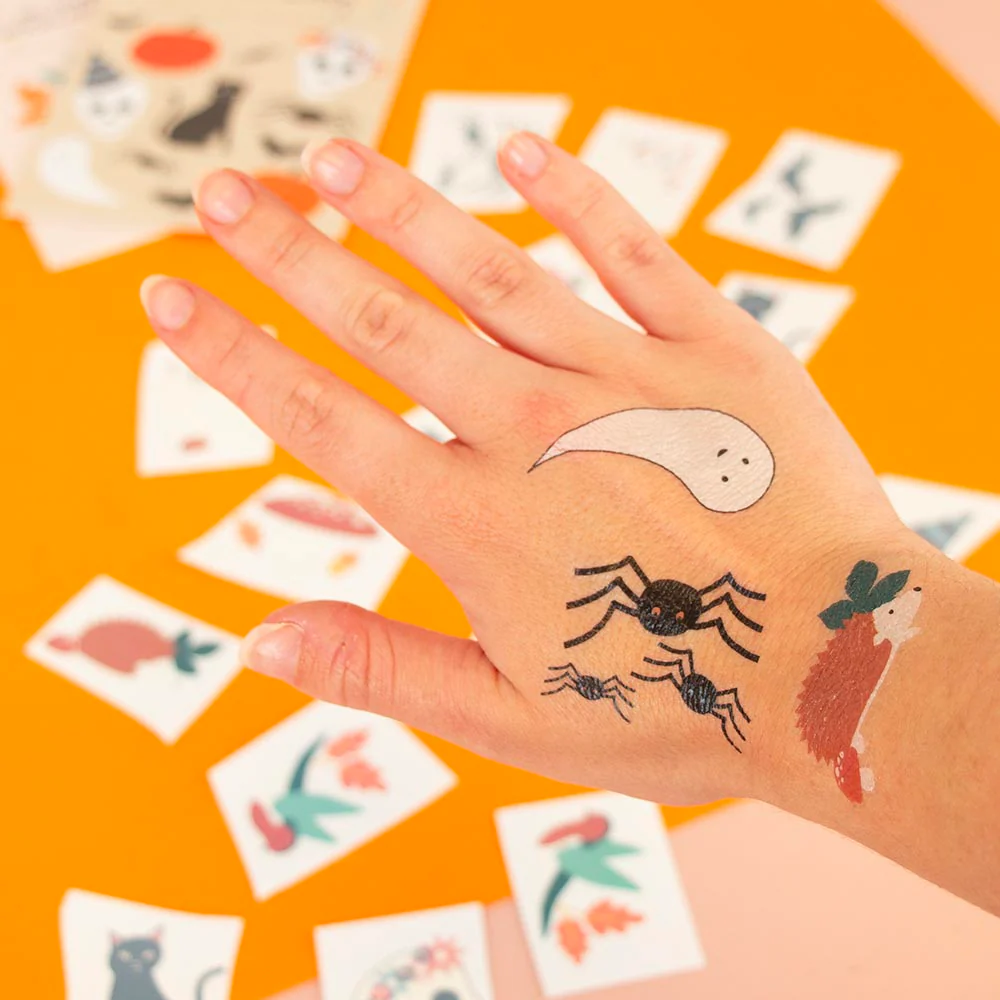 Halloween - Tatouage ephemere : 1 planche de 8 tatouages halloween – Image 4