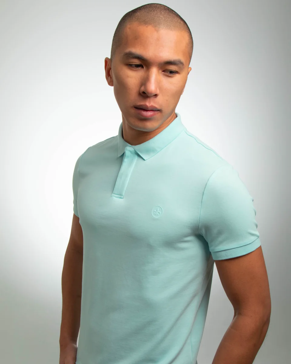 Polo Coton Piqué Bleu Ciel – Image 4