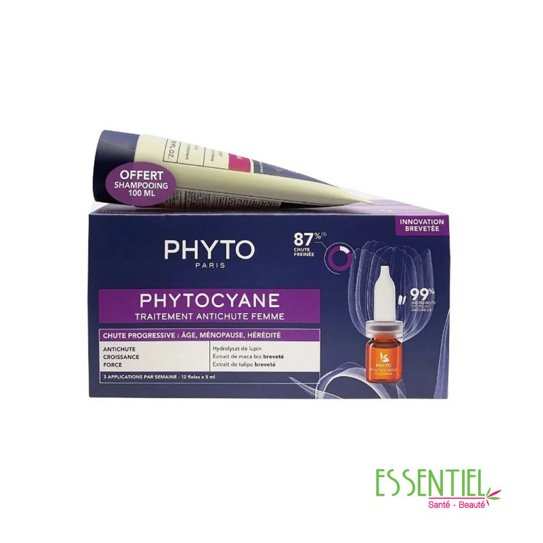 PHYTO PHYTOCYANE TRAITEMENT ANTI-CHUTE PROGRESSIVE FEMME 12*5ML