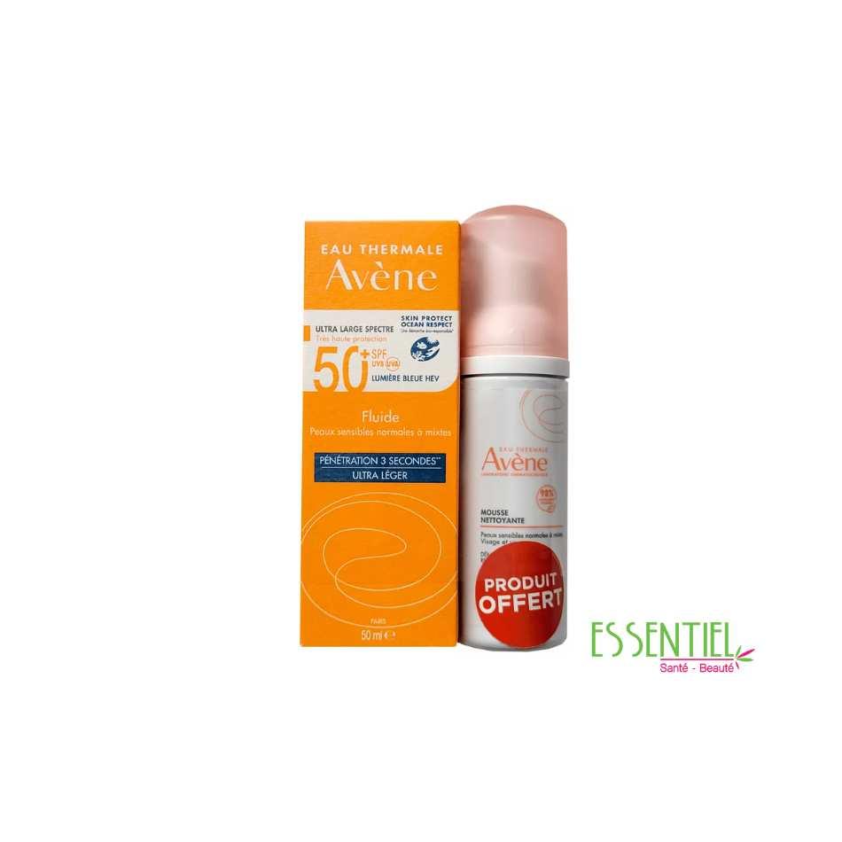 AVÈNE FLUIDE SPF 50 + & MOUSSE NETTOYANTE 50 ML OFFERTE