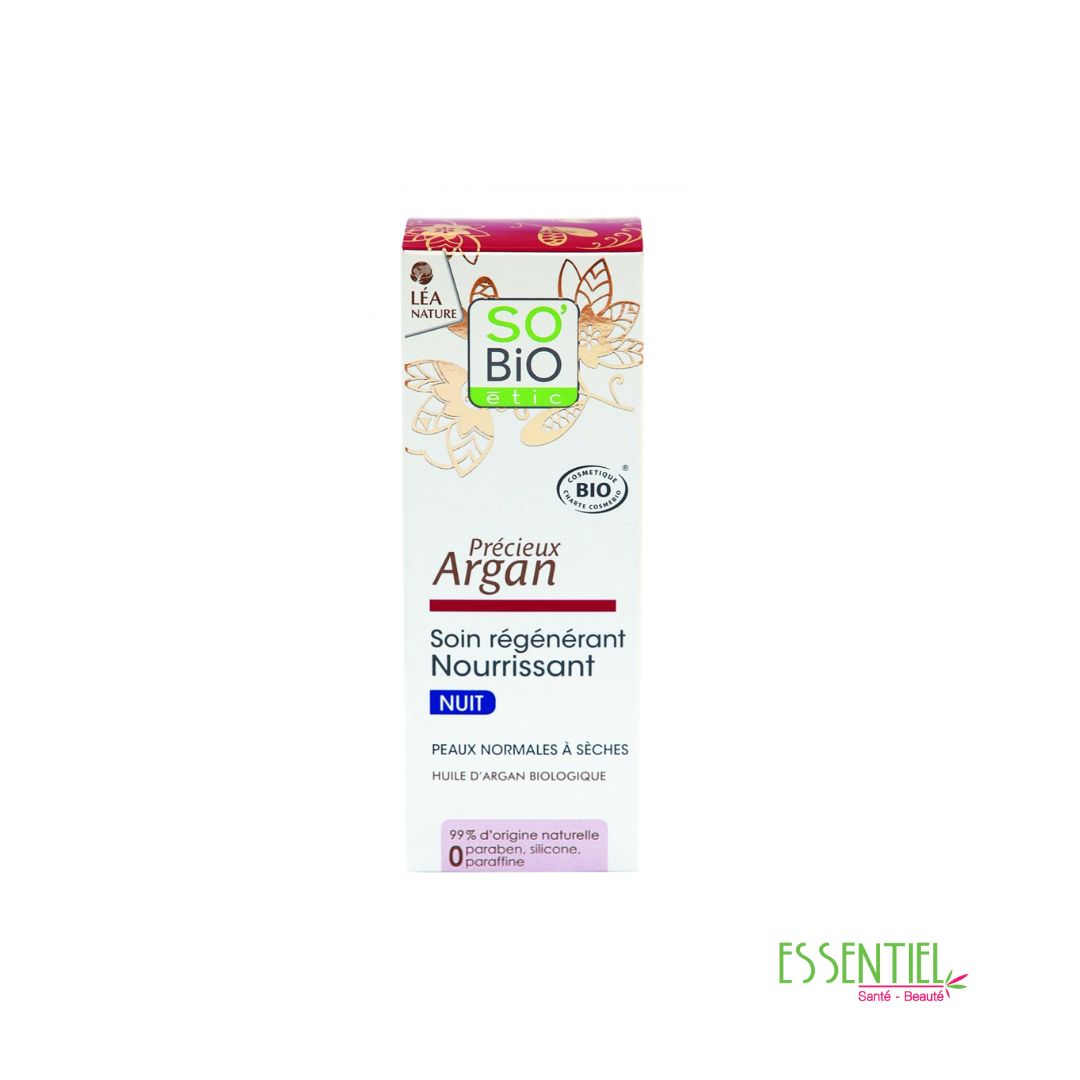 SO’BIO PRECIEUX ARGAN SOIN NUIT NOURRISSANT REGENERANT 50ML
