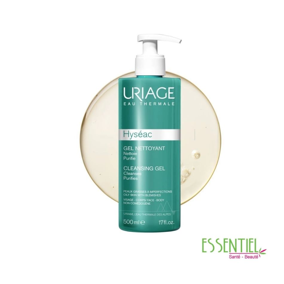 URIAGE Hyséac Gel Nettoyant 500ml – Peaux à Imperfections, Mixtes à Grasses
