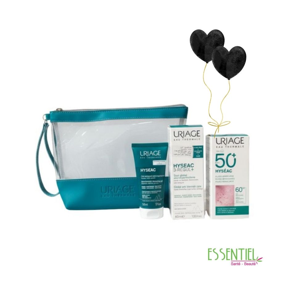 URIAGE TROUSSE HYSEAC FLUIDE SPF 50 + 3 REGUL SOIN GLOBAL+GEL NETTOYANT 50 ML