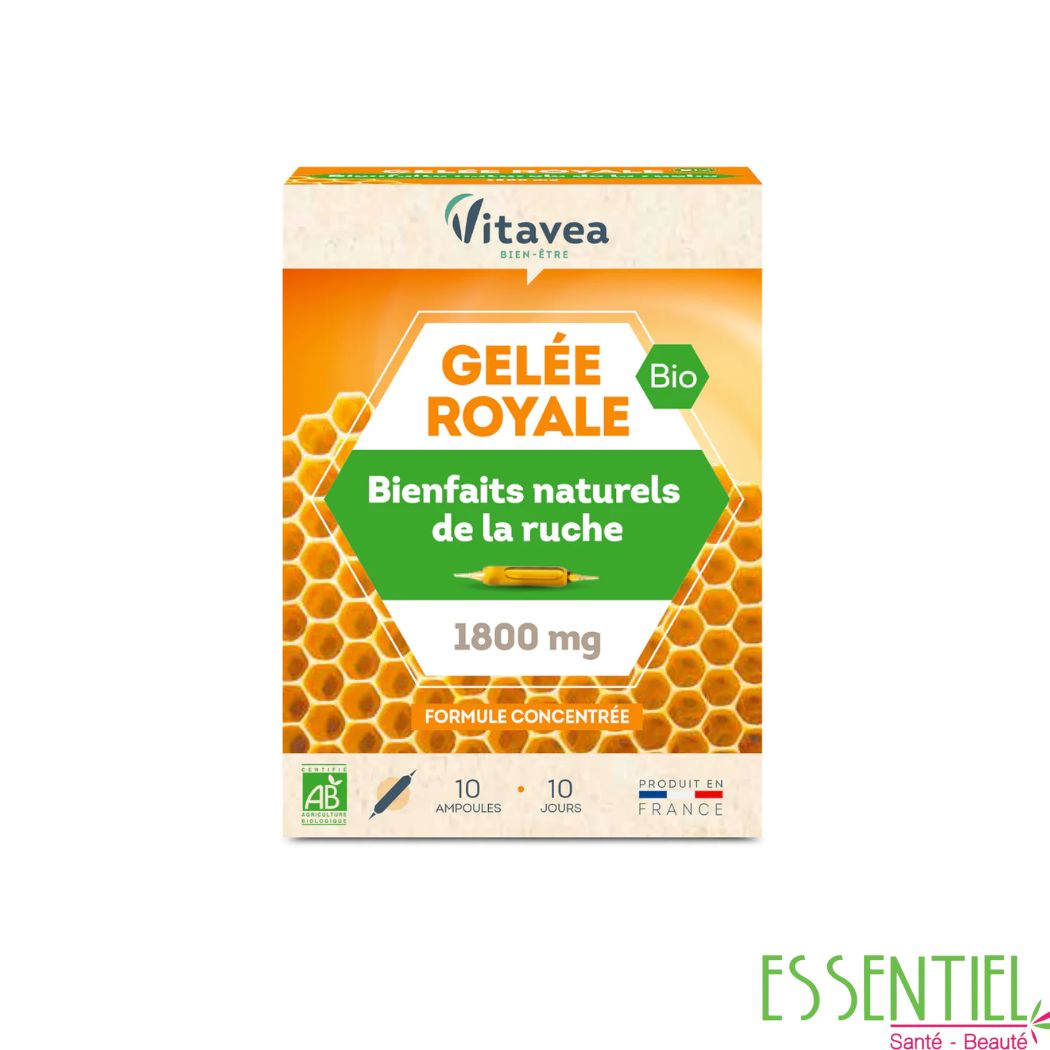 GELÉE ROYALE 1800 MG BIO Boite de 10 ampoules