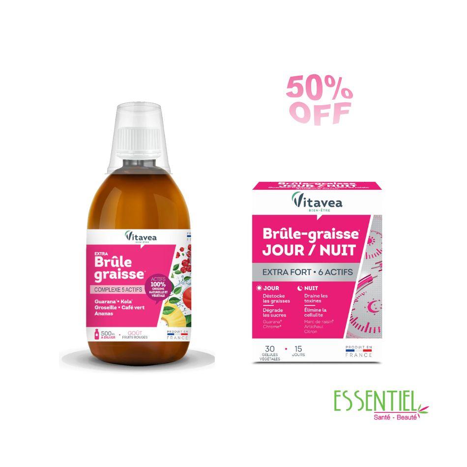 Vitavea pack extra brûle graisse Draineur 500ml + Jour et Nuit 30gellules