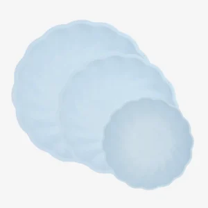 6 assiettes compostables bleu