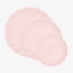 6 assiettes compostables rose