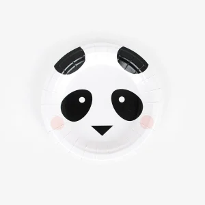 Assiette en carton : 8 petites assiettes panda