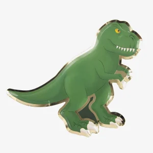 Assiette en carton : 8 assiettes t-rex