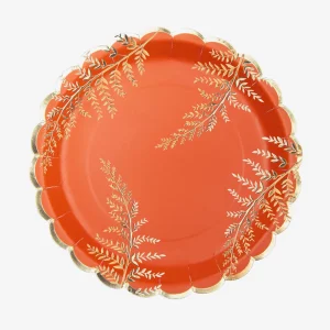 Assiette en carton : 8 assiettes terracotta