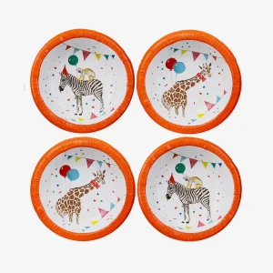 Assiette en carton : 8 bols safari festif