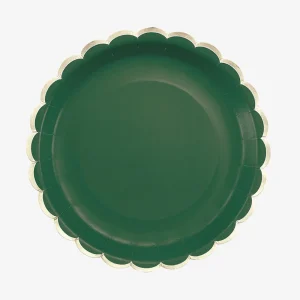 Assiette en carton : 8 assiettes vert jungle