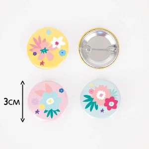1 badge fleurs colorées
