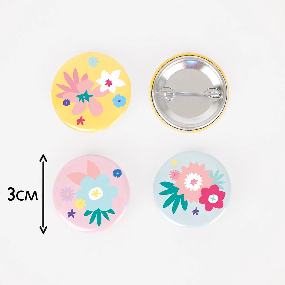 1 badge fleurs colorées