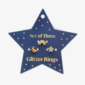 3 Bagues lune, arc-en-ciel, étoile