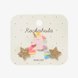 3 bagues licorne et étoiles filantes