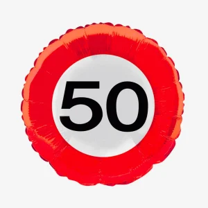 Ballon hélium panneau de signalisation 50 ans