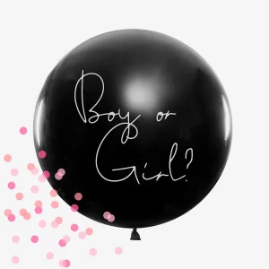 Baby Shower - 1 kit ballon géant et confettis gender reveal - FILLE