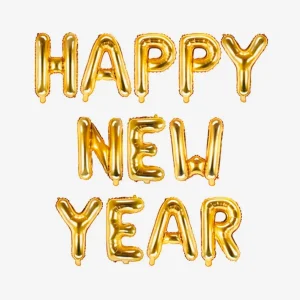 Nouvel An - Ballon Happy New Year doré