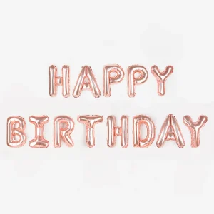 Ballon anniversaire - Happy Birthday rose
