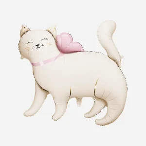 Ballon chat noeud rose