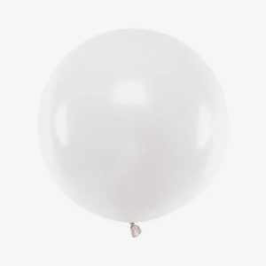 Ballon de baudruche : 1 ballon rond blanc (60cm)