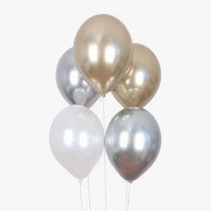 Ballons de baudruche : 10 ballons mix chromés