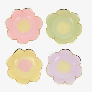 Assiette en carton : 8 bols marguerite pastel