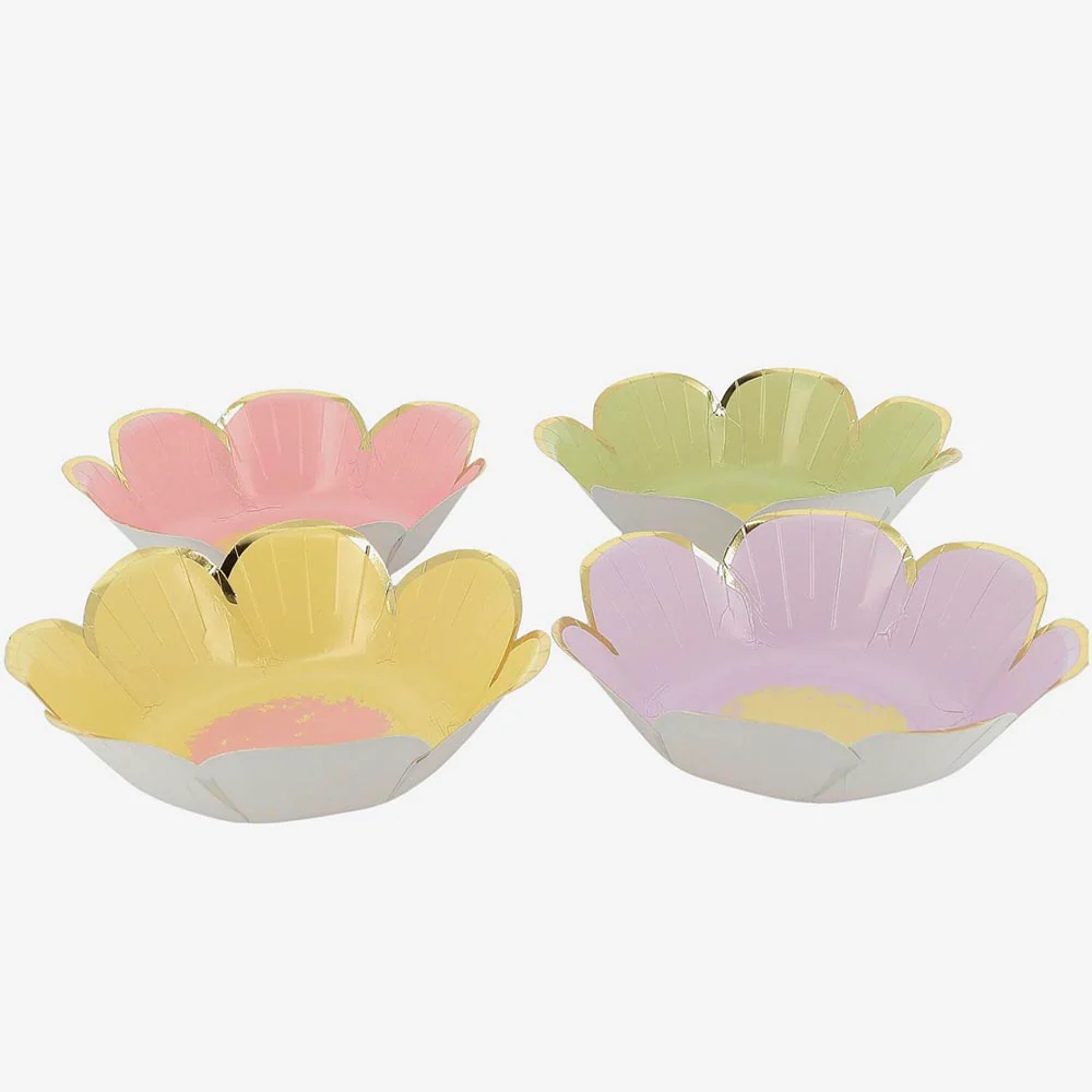 Assiette en carton : 8 bols marguerite pastel – Image 2