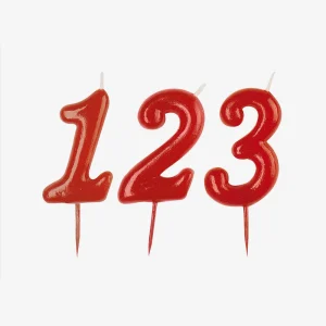 Bougie anniversaire : bougie chiffre rouge