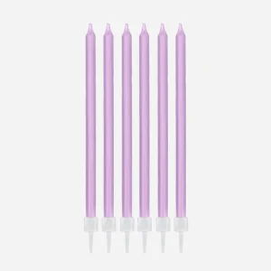 Bougie anniversaire : 12 bougies mauves