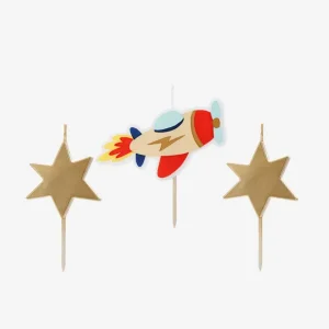 Bougie anniversaire : 3 bougies avion