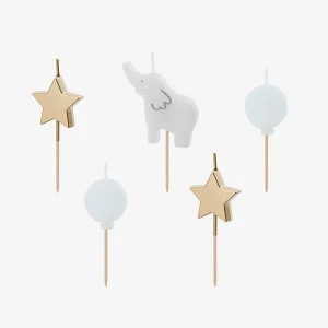 Bougie anniversaire : 5 bougies éléphant