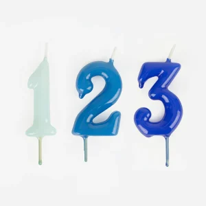 Bougie anniversaire : bougie chiffre bleu