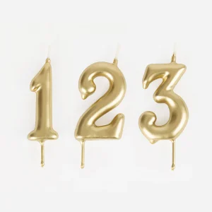 Bougie anniversaire : bougie chiffre doré