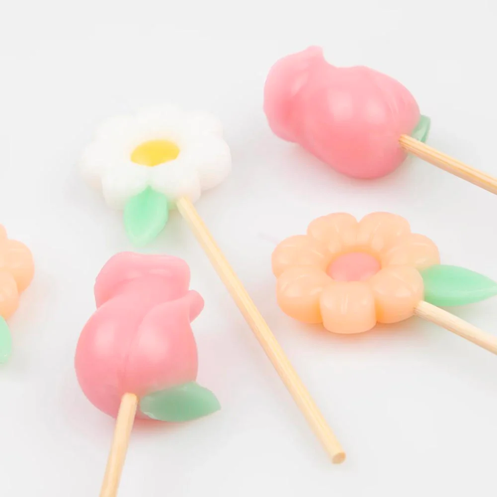 Bougie anniversaire : 9 bougies fleurs – Image 3