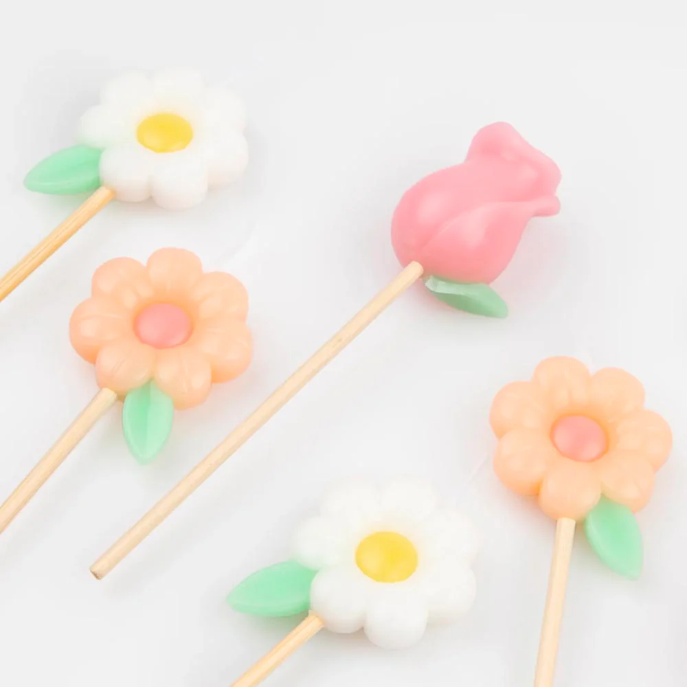 Bougie anniversaire : 9 bougies fleurs – Image 4