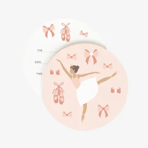 Invitation anniversaire : 8 invitations ballerines roses