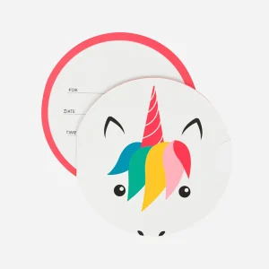 Invitation anniversaire : 8 invitations licorne mini