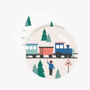 Invitation anniversaire : 8 invitations train