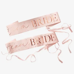 EVJF - 6 ceintures roses Team bride