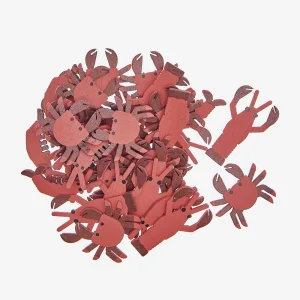 Confettis : 36 confettis animaux marins rouges en bois