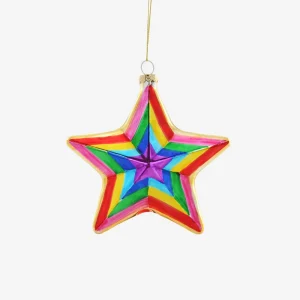 1 décoration de Noel étoile multicolore